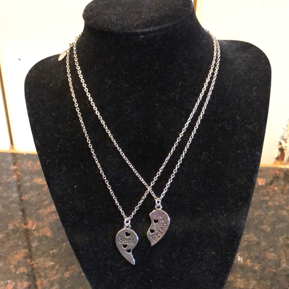 Claire’s set of best friends silver pendant necklaces - friendship necklaces